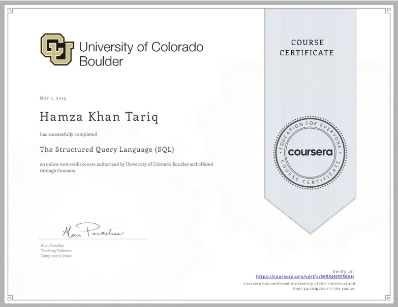 The Structured Query Language - University of Colorado Boulder